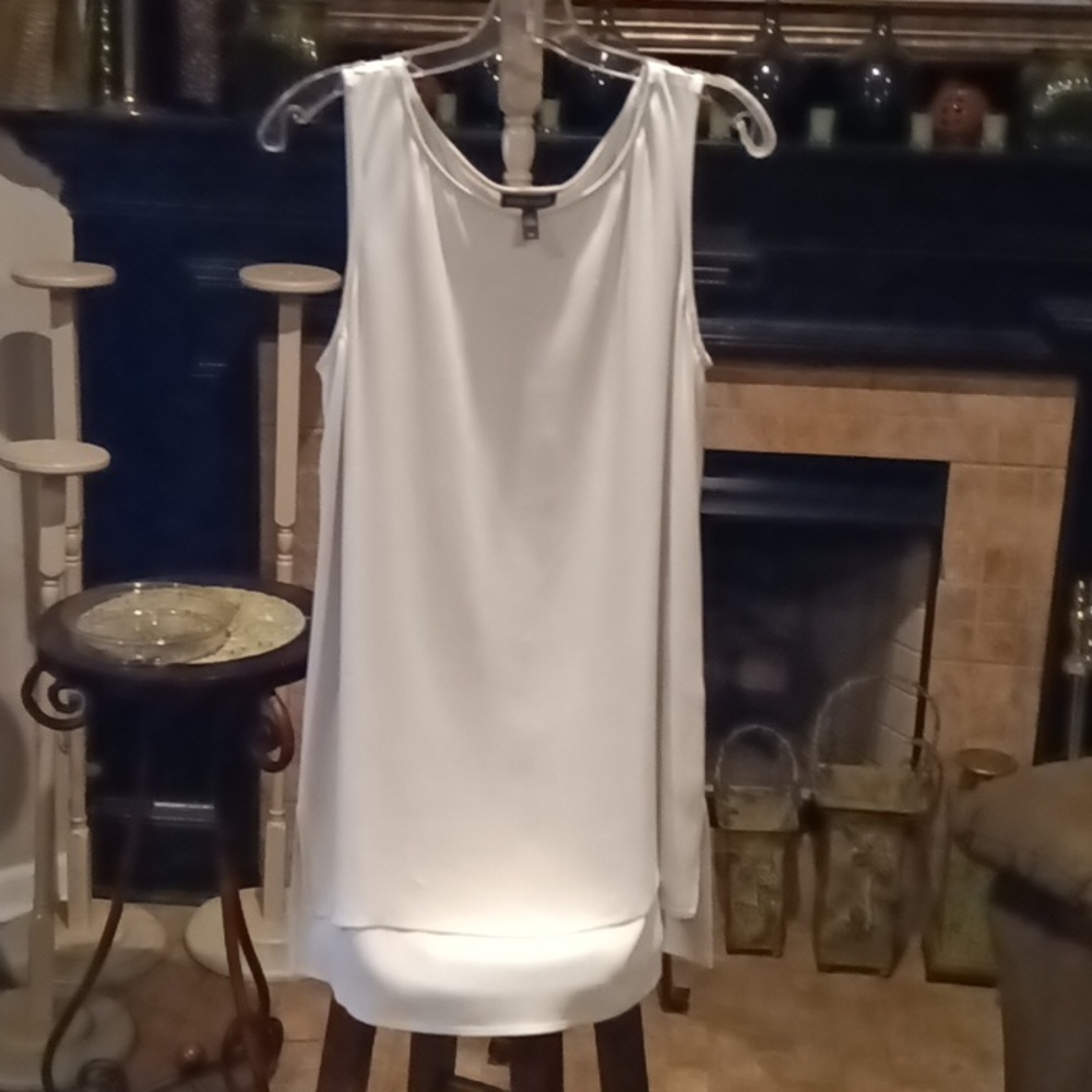 Final Price Eileen Fisher Beige Sleeveless Blouse W Side Slits Size S/P View 2